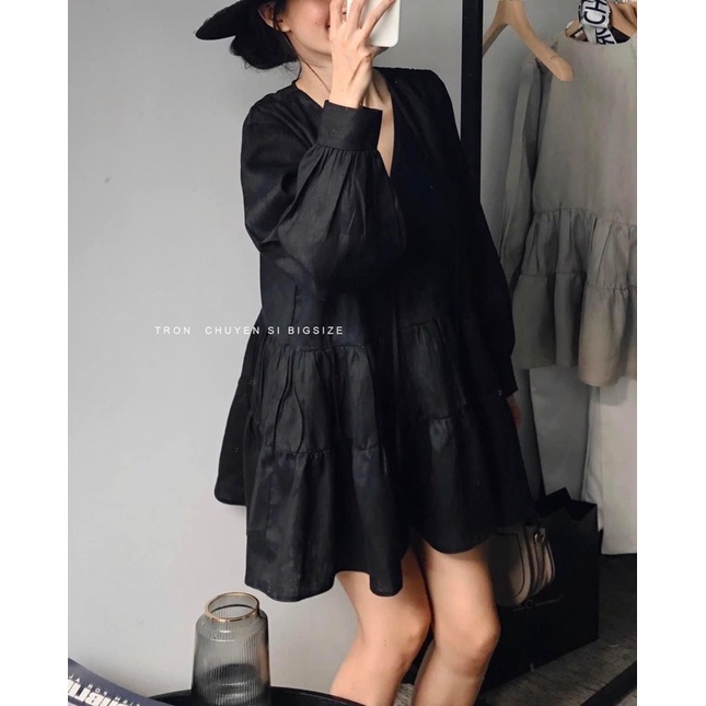 Đầm Linen Bigsize - Hình Thật Cuối - Chang tròn