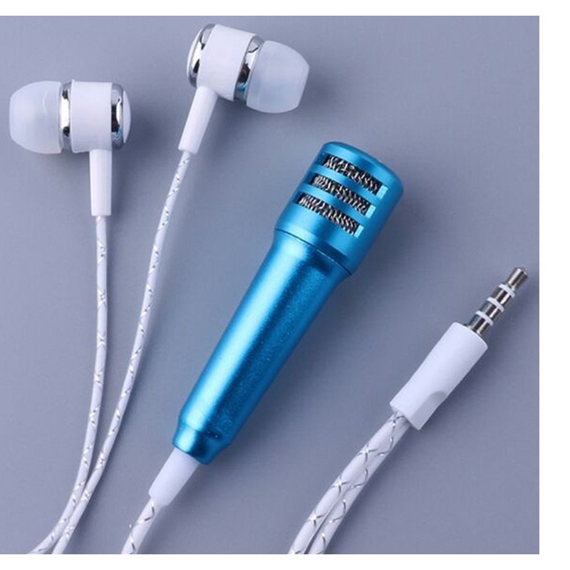 Micro mini kèm tai nghe hát karaoke cho điện thoại / máy tính