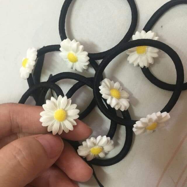 CỘT TÓC HOA CÚC TRẮNG [ SET 5 CÁI ]