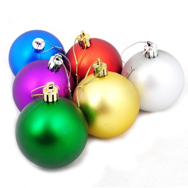 Set 6 quả 6cm e24 qủa châu trang trí noel treo trang trí cây thông noel