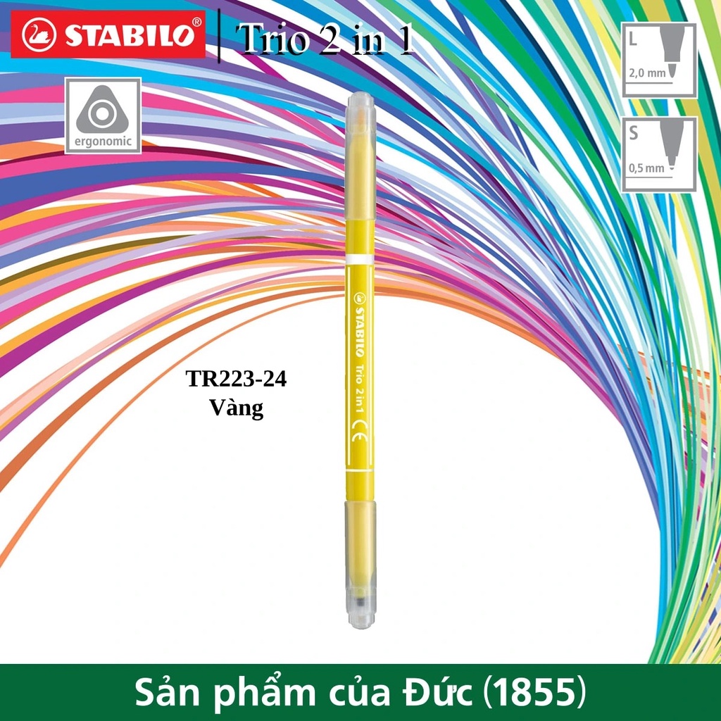 Bút lông màu 2 đầu stabilo trio 2 in 1