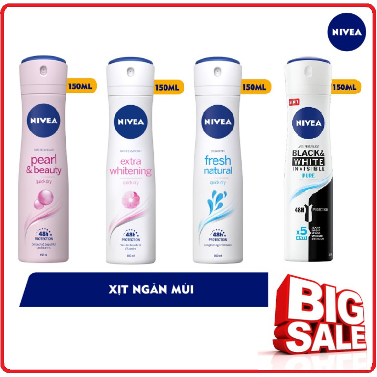 2 xịt khử mùi Nivea nữ - 150ml/chai