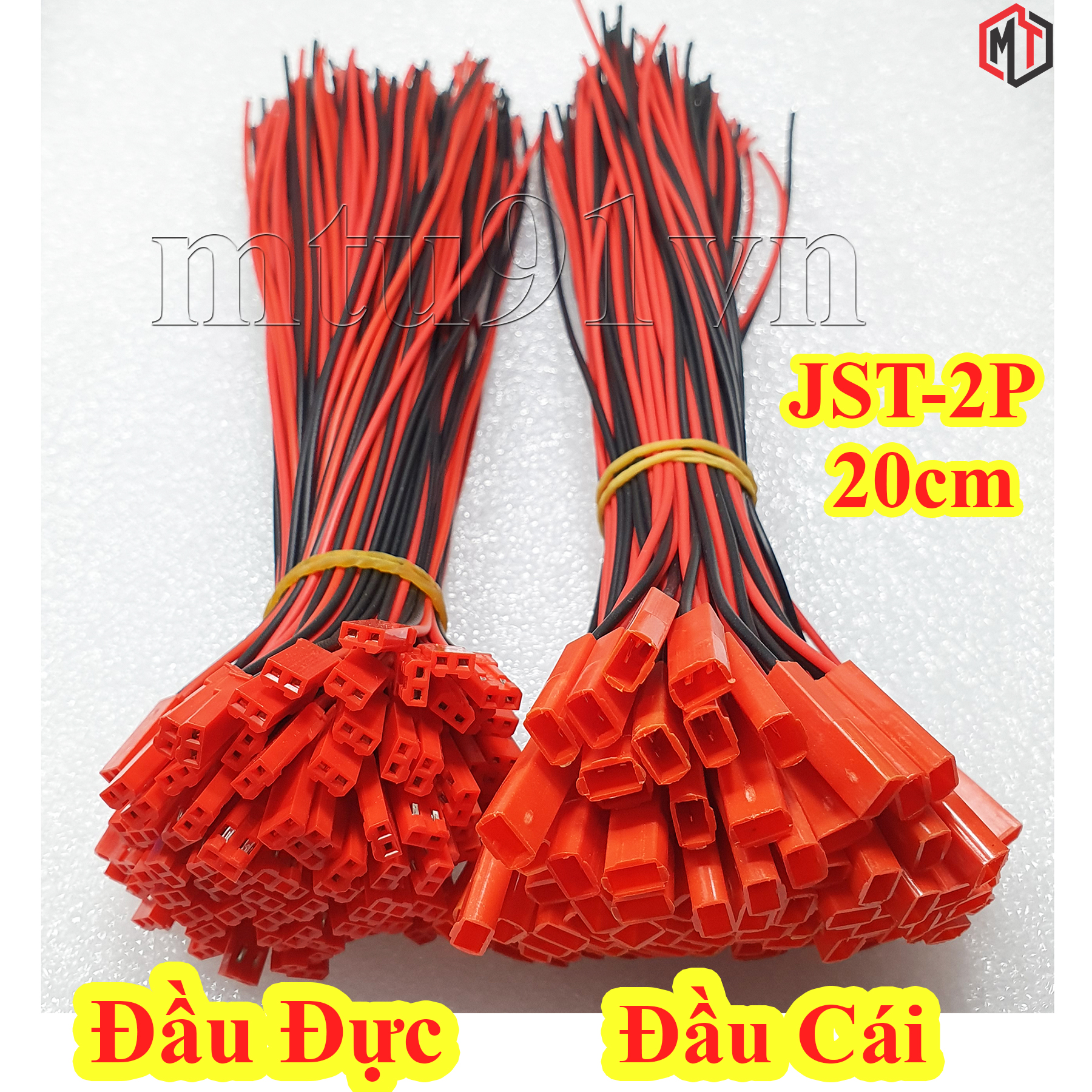 Bộ 10 Dây Nối JST-2P (5 Dây Đực - 5 Dây Cái) Chiều dài mỗi dây 20cm