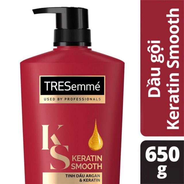 Dầu Gội tresemme keratin smooth 640G ( mầu đỏ)