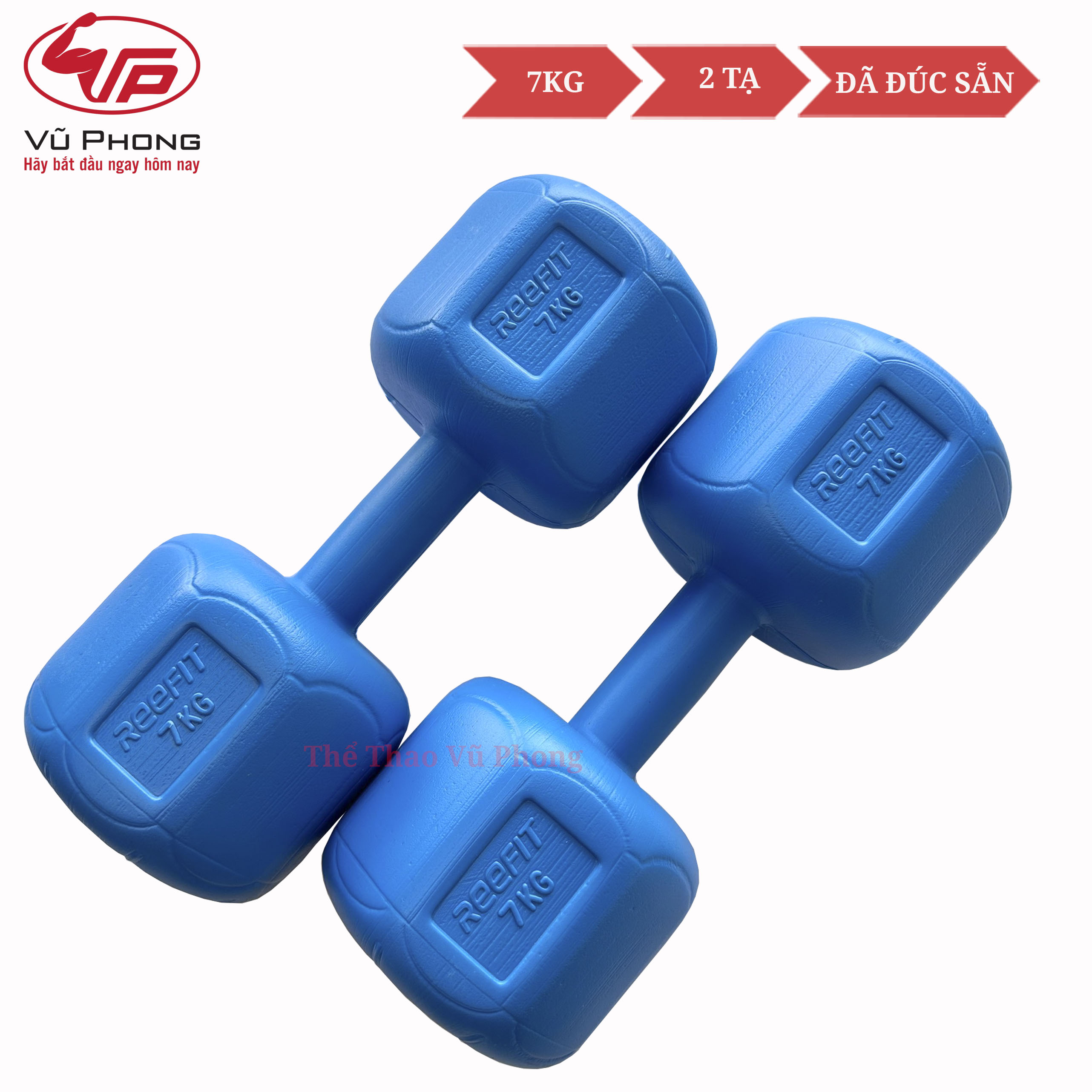 Bộ 2 Tạ Nhựa Bát Giác 7KG (Đã Có Ruột) (gồm 2 tạ 7kg, tổng 14kg)