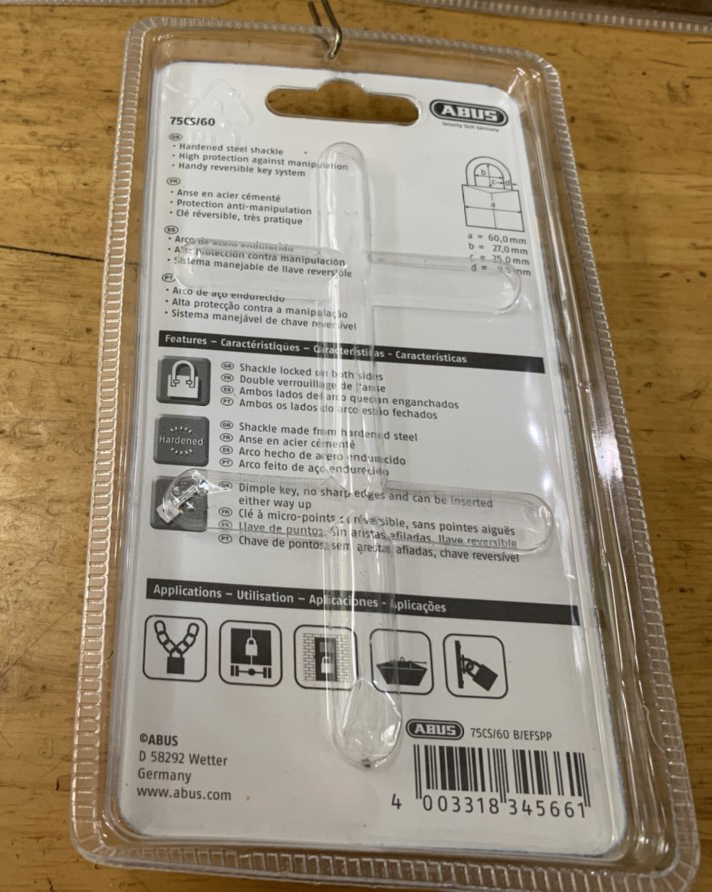 Ổ KHÓA ĐỒNG CHỐNG CẮT CAO CẤP ABUS 75CS/60