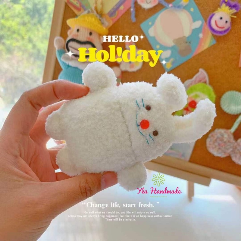 Len bông xù sợi nhỏ Xiao Ke 3mm - Len xù Ruyi Bird đan móc thú len, áo, mũ không rụng lông