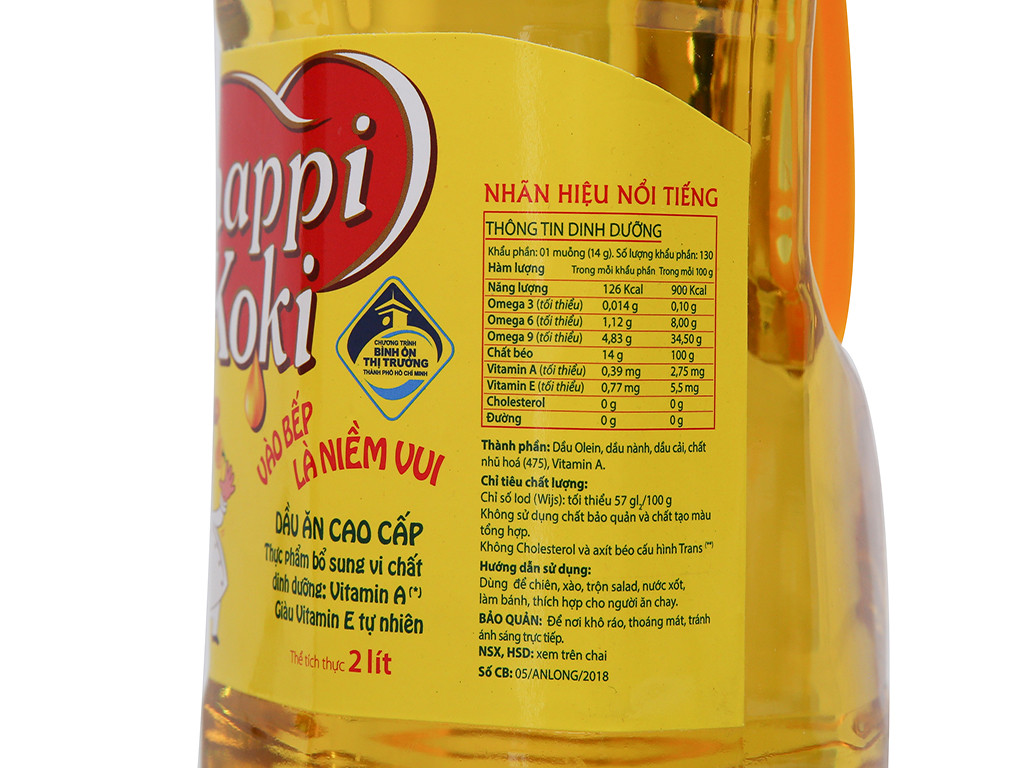 [HSD T9-2024] Dầu Ăn Cao Cấp Happi Koki - Can 5L