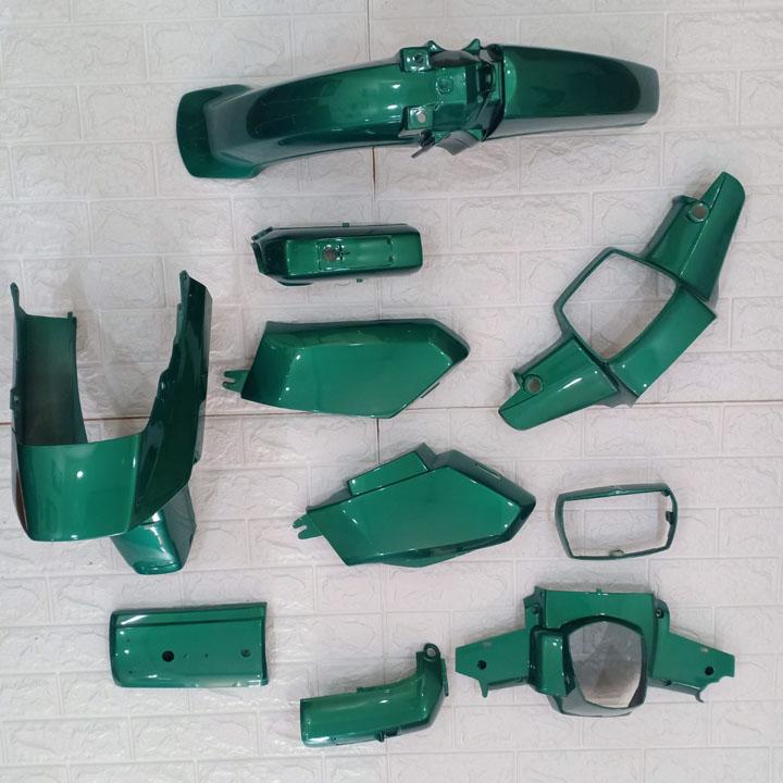 Dàn áo xe dream ii - vỏ nhựa xe máy dream ii màu xanh heineken, chất liệu nhựa abs nguyên sinh - có khuyễn mãi bộ tem xịn., , , đồ phụ tùng xe máy