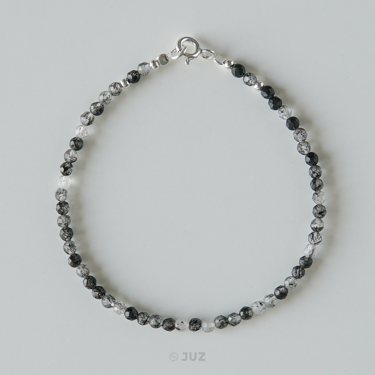 Vòng tay Black rutilated quartz 2.5mm