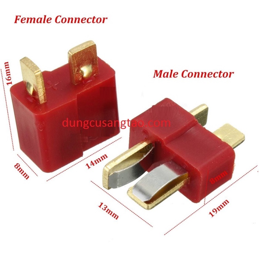 Chấu cắm T plug (chấu kết nối nhanh motor DC với nguồn)-1cặp