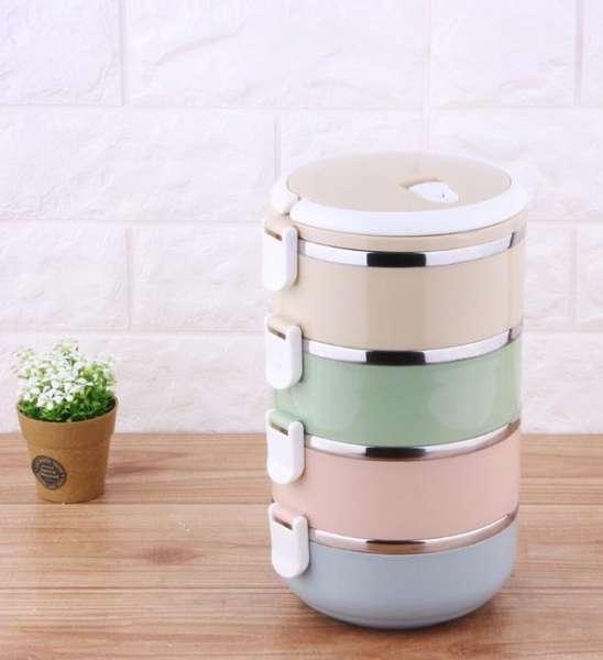 Hộp đựng cơm giữ nhiệt 4 tầng lúa mạch cao cấp