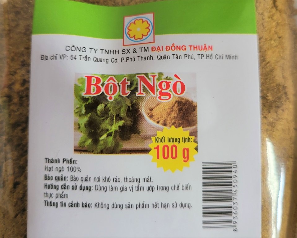 [Gói 100g] BỘT NGÒ [VN] ĐẠI ĐỒNG THUẬN Coriander Powder