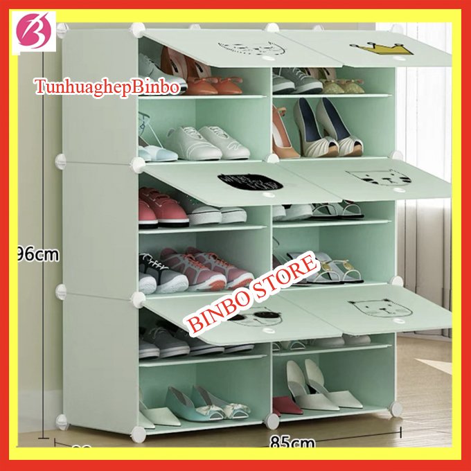 [Mẫu mới] Tủ Đựng Giày, Hộp Đựng Giày, Kệ Giày Dép Thông Minh, Tiện Lợi 6 ô 12 ngăn để được 24 đôi giày, lắp ghép dễ dàng, vệ sinh thuận tiện-Tủ để giày dép nhựa cao cấp