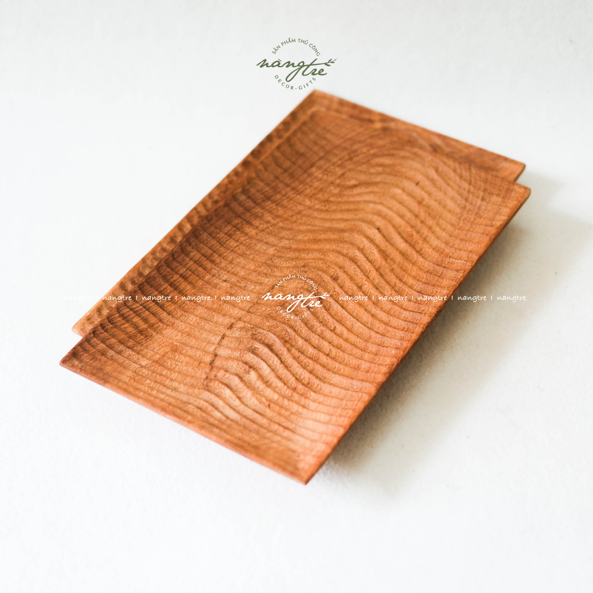 [HCM]Khay chữ nhật bằng gỗ đỏ/ Khay gỗ decor (33X20cm)