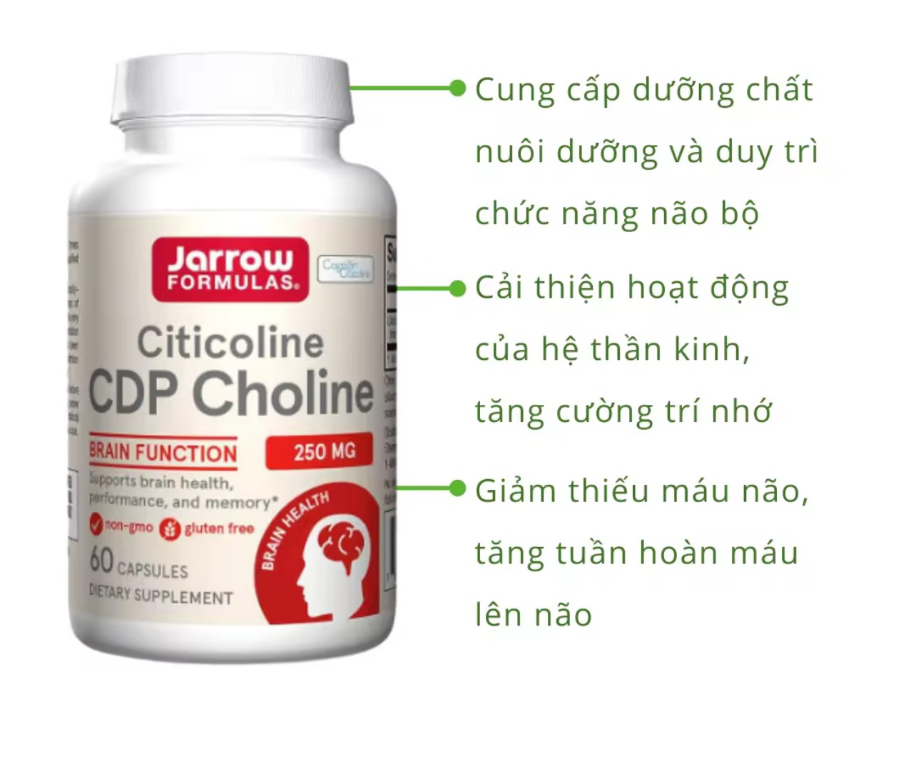 Jarrow Citicoline CDP Choline 60 viên