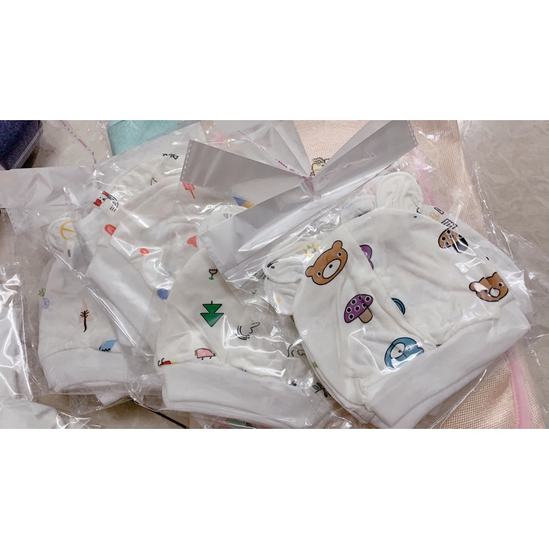 Mũ Sơ Sinh Cotton Loại Mỏng Cho Bé (có tai)