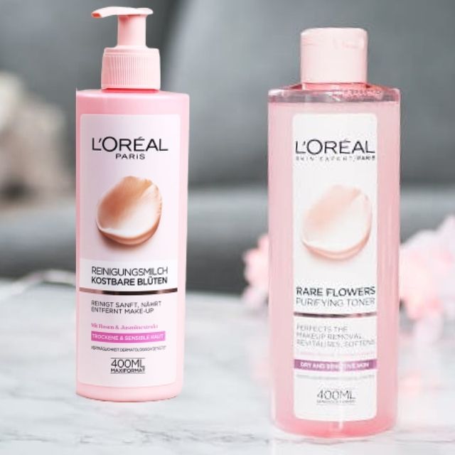 Nước hoa hồng Loreal, Sữa rữa mặt Loreal 400ml