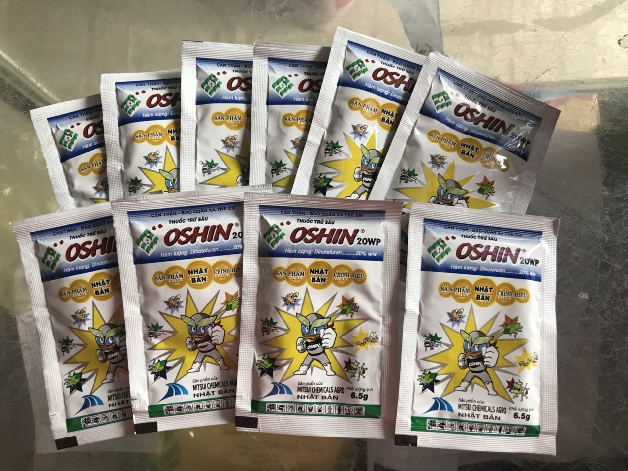 Combo 10 gói - OSHIN 20WP – THUỐC TRỪ SÂU, RẦY GÂY HẠI CHO HOA  MAI, HOA HỒNG & CÁC LOẠI CÂY TRỒNG (6,5)