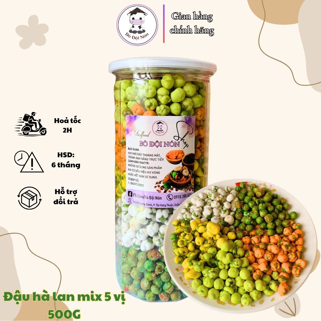 Đậu hà lan mix 5 vị 450g bò đội nón