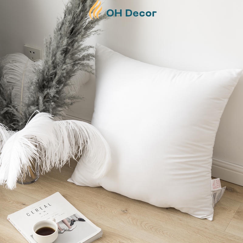 Ruột gối tựa lưng gối sofa vuông trang trí 45x45cm bông gòn hạt trắng căng phồng