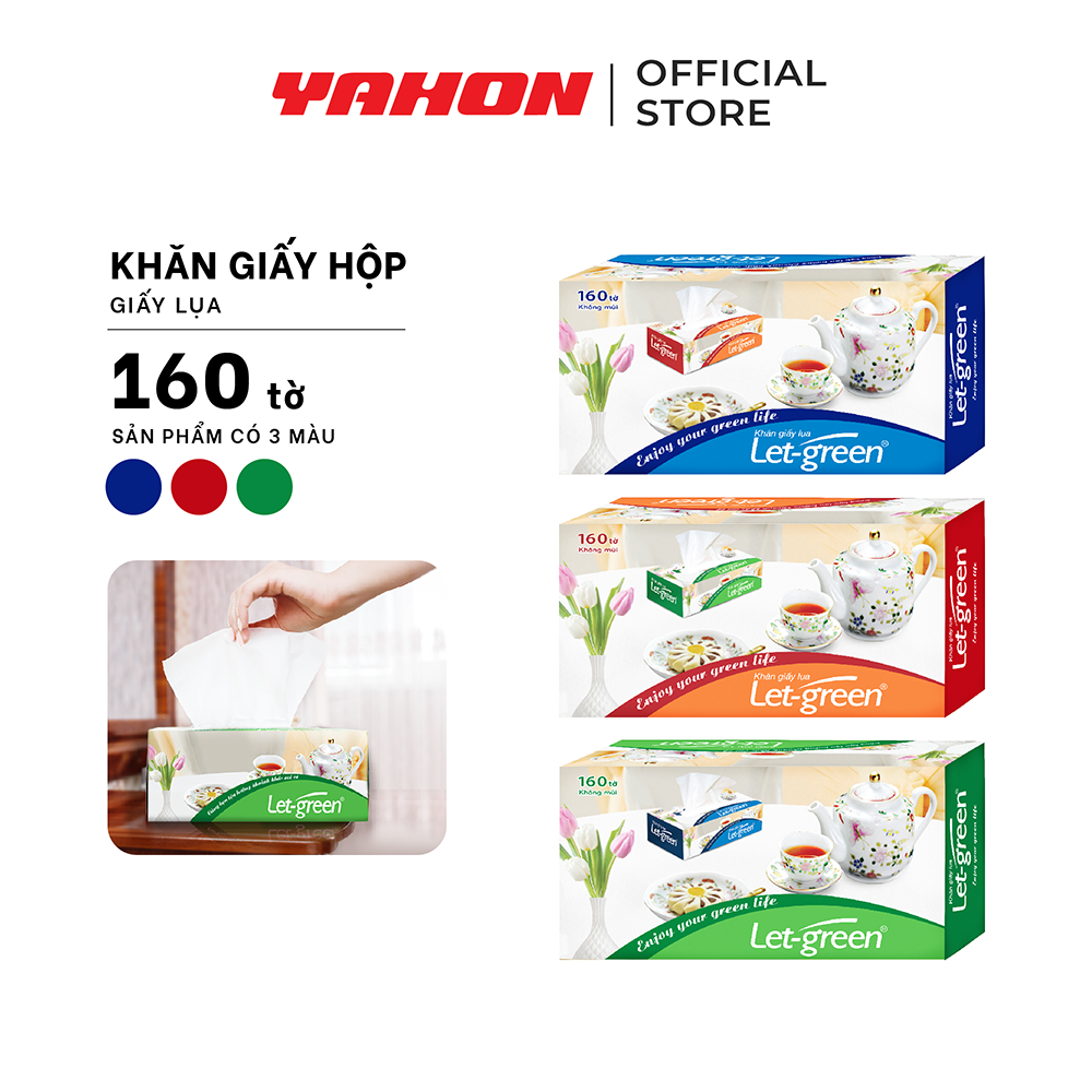 Combo 6 Hộp Khăn Giấy LET-GREEN, 160 Tờ/Hộp