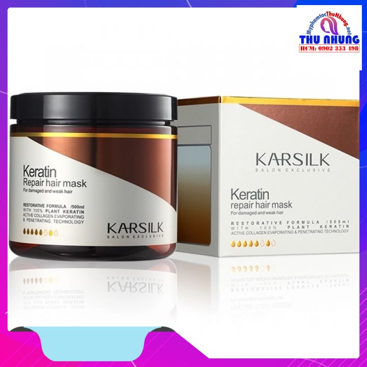 Kem hấp ủ Karsilk Keratin Repair Hair Mask phục hồi tóc hư tổn (Keratin tươi) 800ml