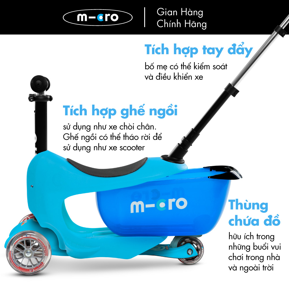 Xe trượt scooter có ghế ngồi Micro Mini2go Deluxe Plus