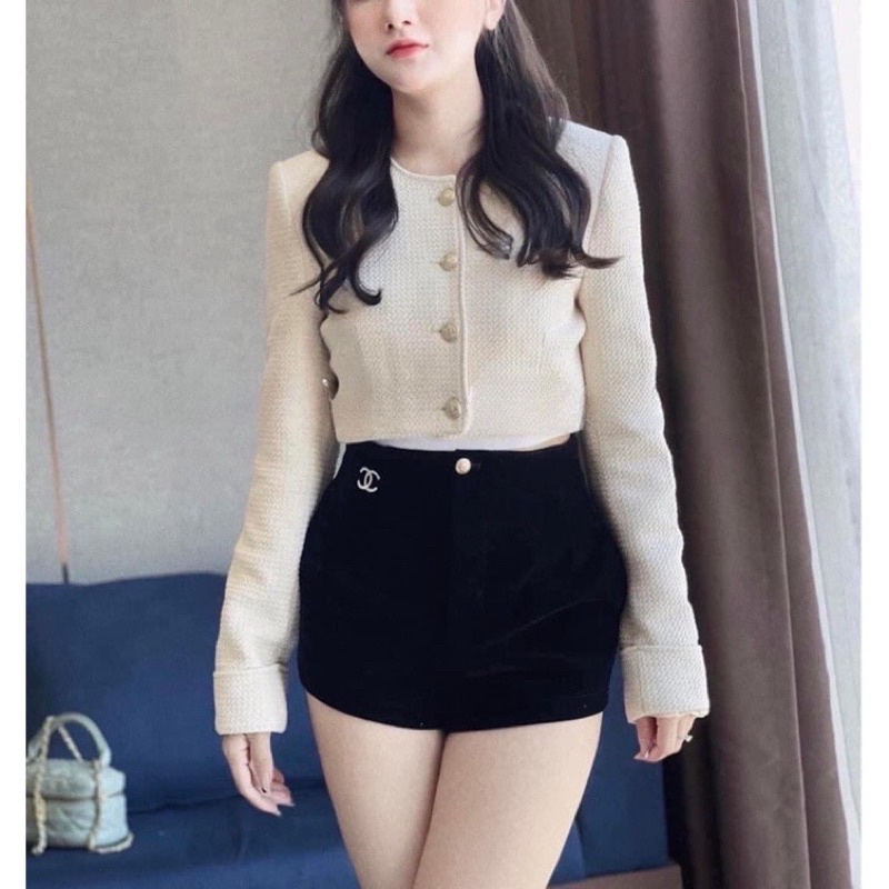 Áo khoác dạ croptop( có đệm vai)