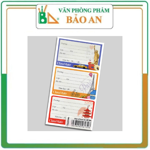 Nhãn vở classmate travel cl-nt204