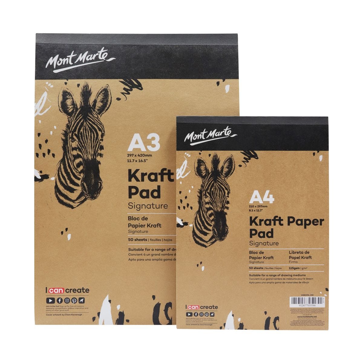 [DA ĐEN] Sổ Giấy Kraft Mont Marte 115gsm 50 Tờ