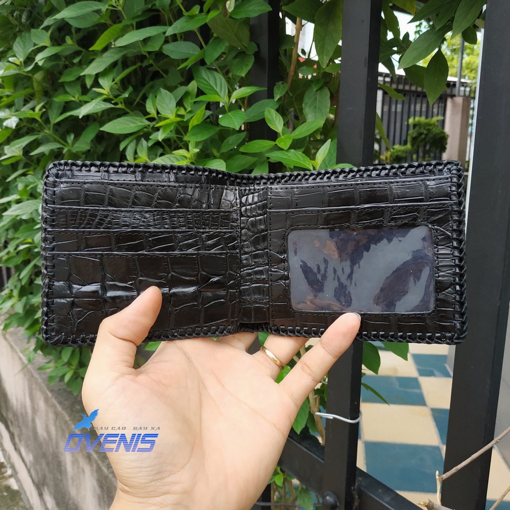 [FREE SHIP] BÓP DA CÁ SẤU 2 MẶT CAO CẤP CHO NAM MADE BY OVENIS