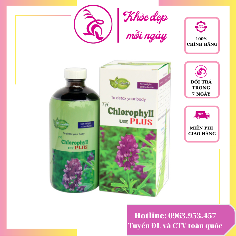Thực phẩm bảo vệ sức khỏe TH-Chlorophyll UIE Plus - Bổ sung diệp lục cho cơ thể, hỗ trợ hạn chế quá trình oxy hóa