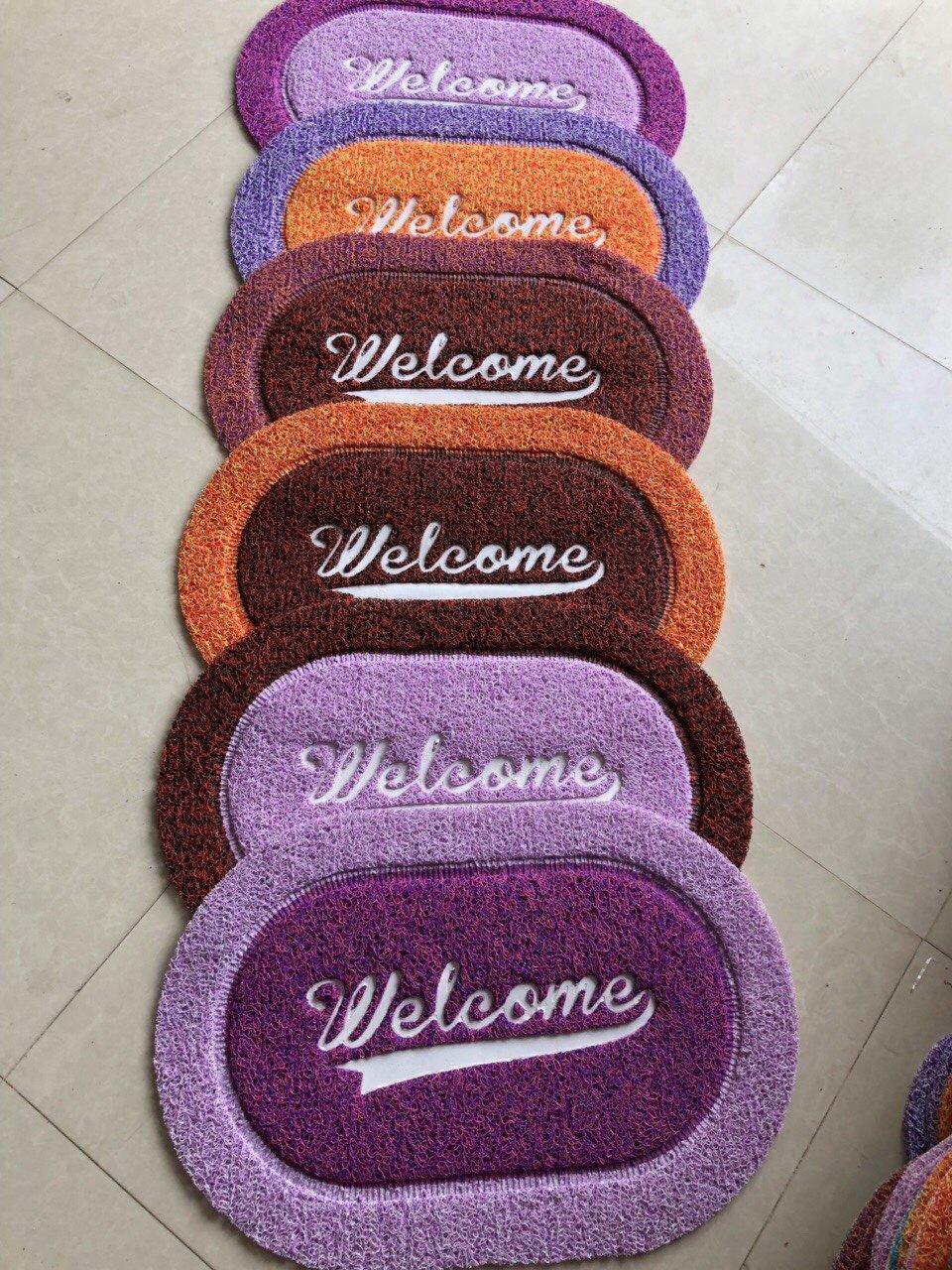 Combo 2 thảm chùi chân Welcome (giao màu ngẫu nhiên)