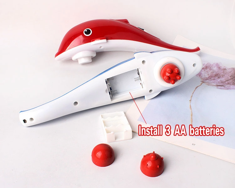 [HCM]Máy Massage Cầm Tay 3 Đầu Cá Heo Mini Dùng Pin