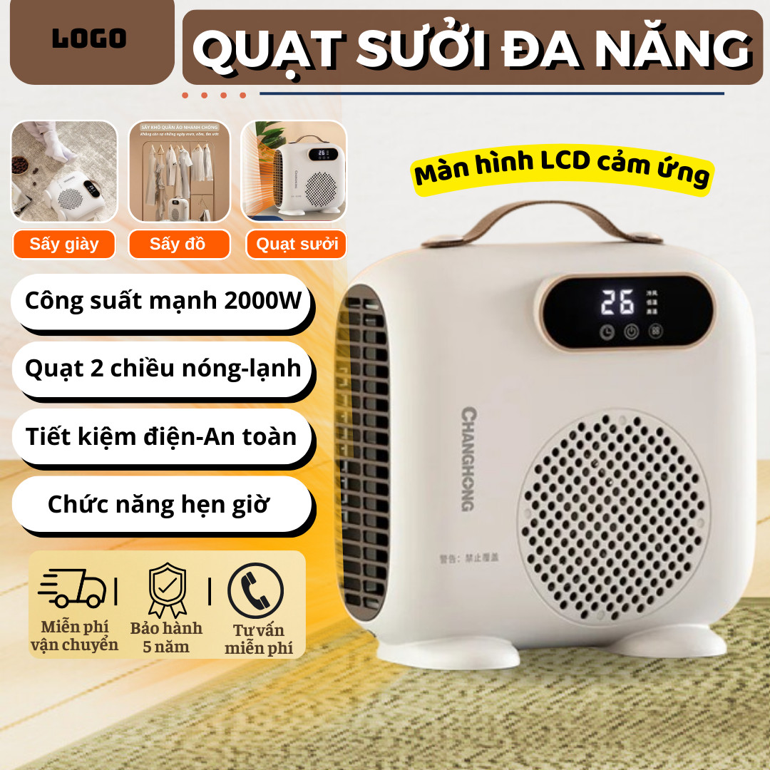 [Fan heater power charger] heating fan mini fan portable mini electric fan Desk USB can rechargeable 5 speed adjustable angle can be used as a power bank for office room Quat mini orange hand fan