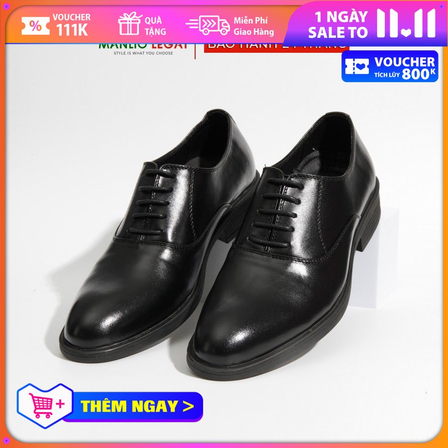 Giày tây - giày Oxford nam Manlio Legat màu đen G4151-B