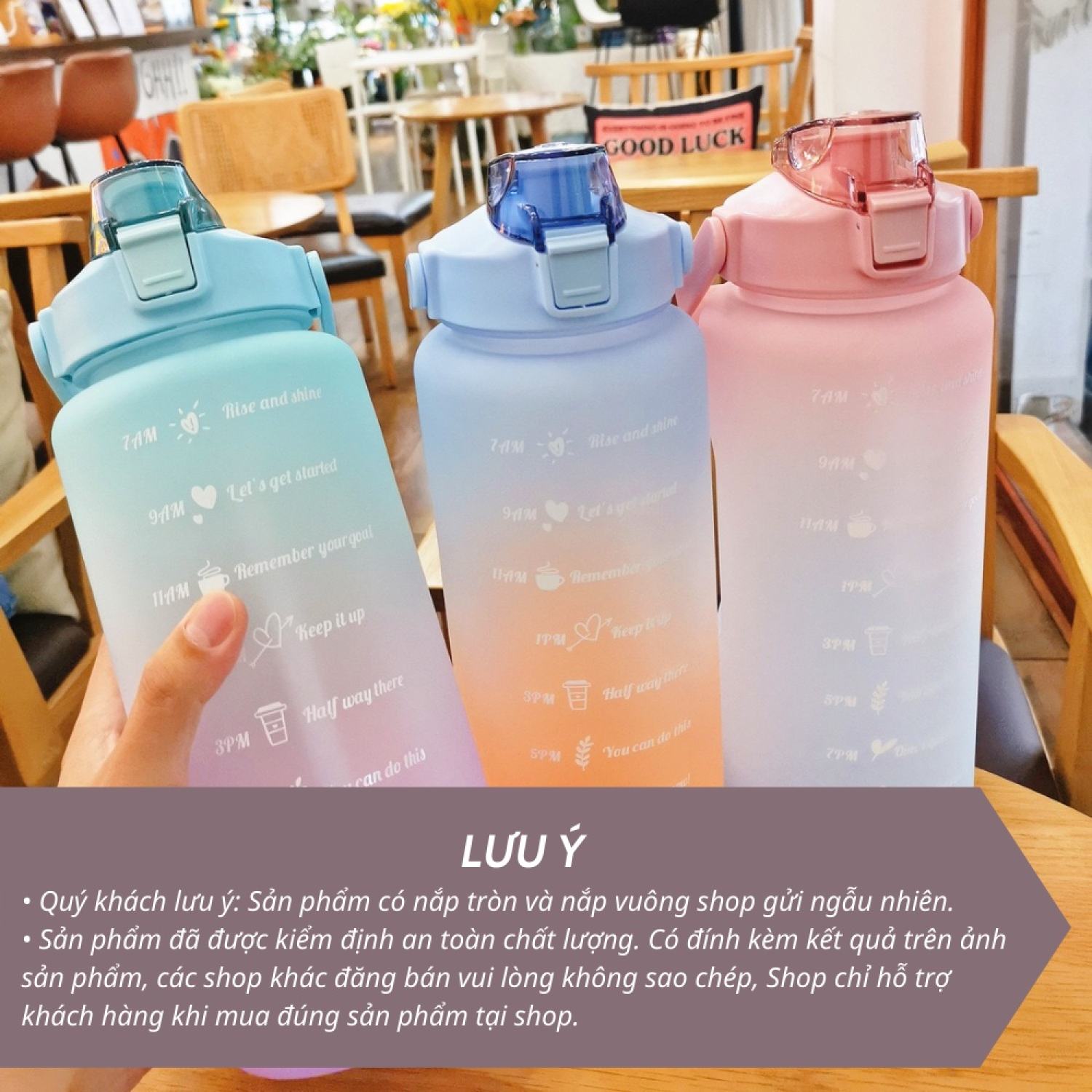 Bình Đựng Nước 2L Cute Có Vạch Báo Giờ Uống Nước