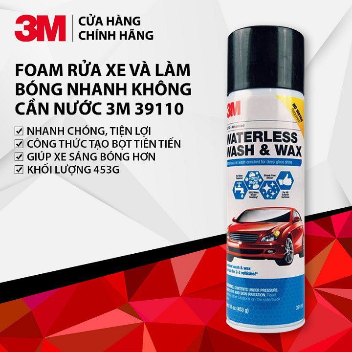 Foam Rửa Xe Và Làm Bóng Nhanh Không Cần Nước 3M™ 39110 - 453g