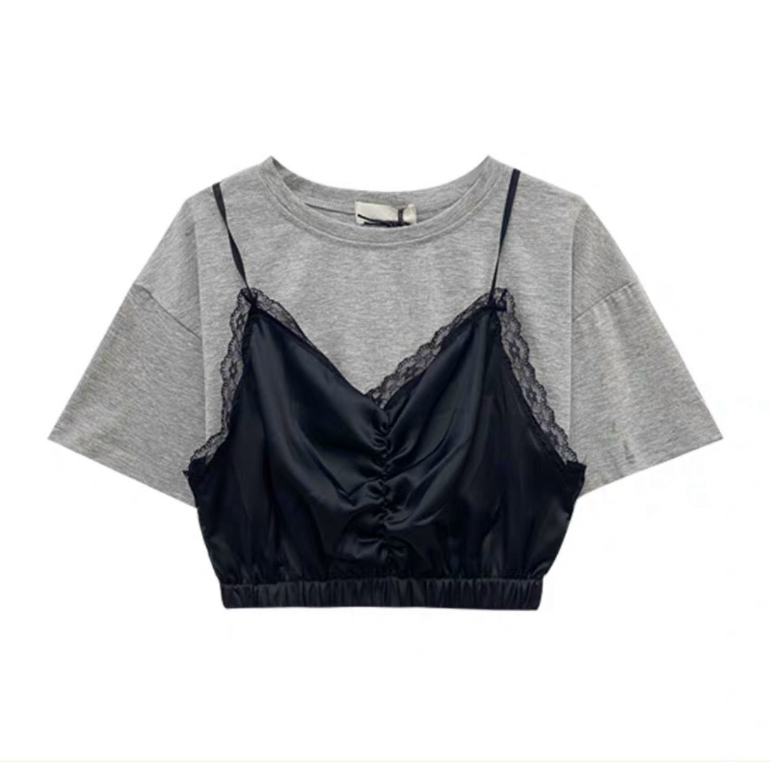 Áo croptop yếm - bao gồm 2 món Áo + Yếm