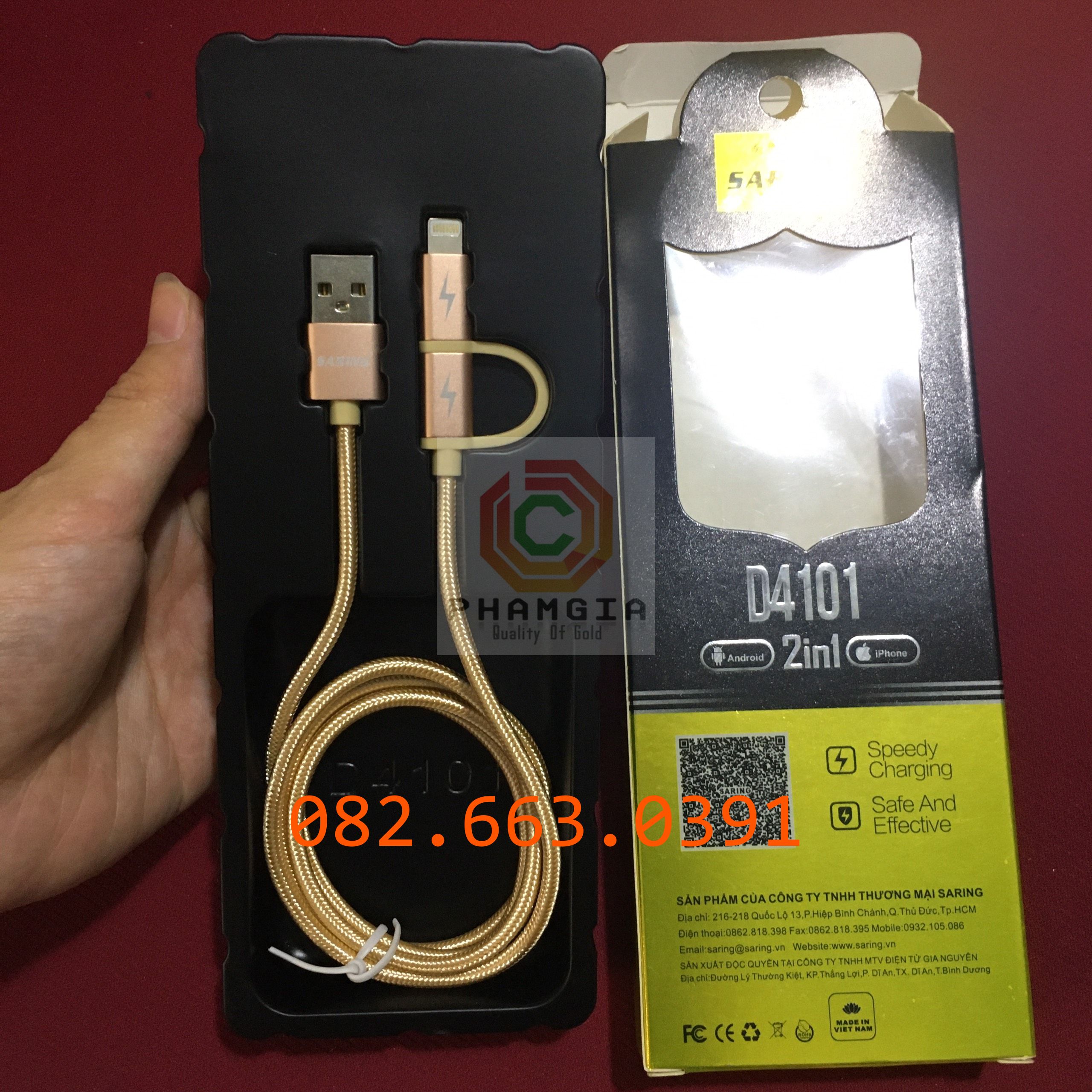 Cáp sạt nhanh 2 đầu dành cho máy IOS(IPhone) và Android
