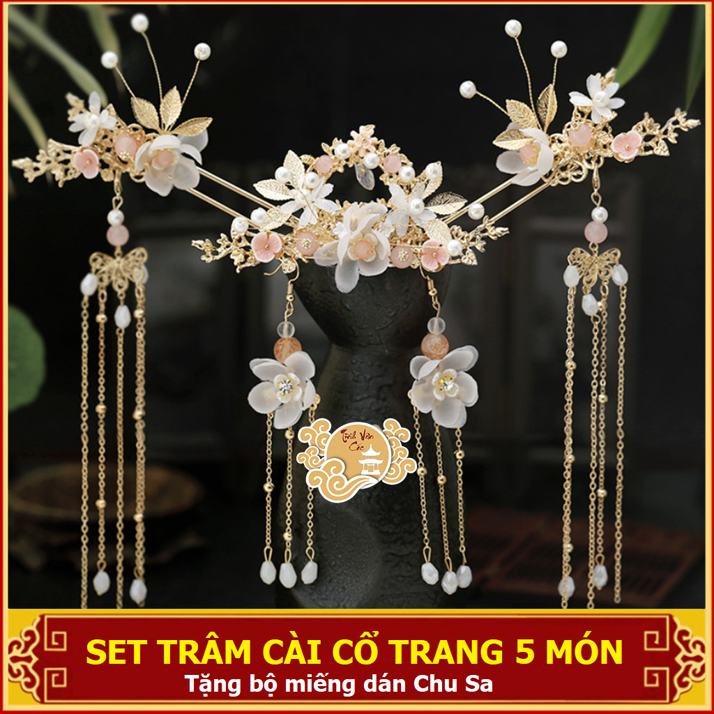 Hanfu set trâm cài tóc cổ trang 5 món SHOP TĨNH VÂN CÁC (có sẵn)