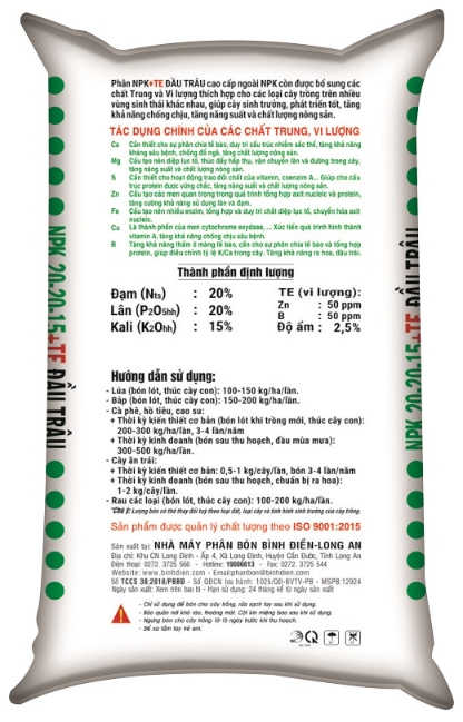 Phân bón 20.20.15+TE Bình Điền - Túi zip 100gr