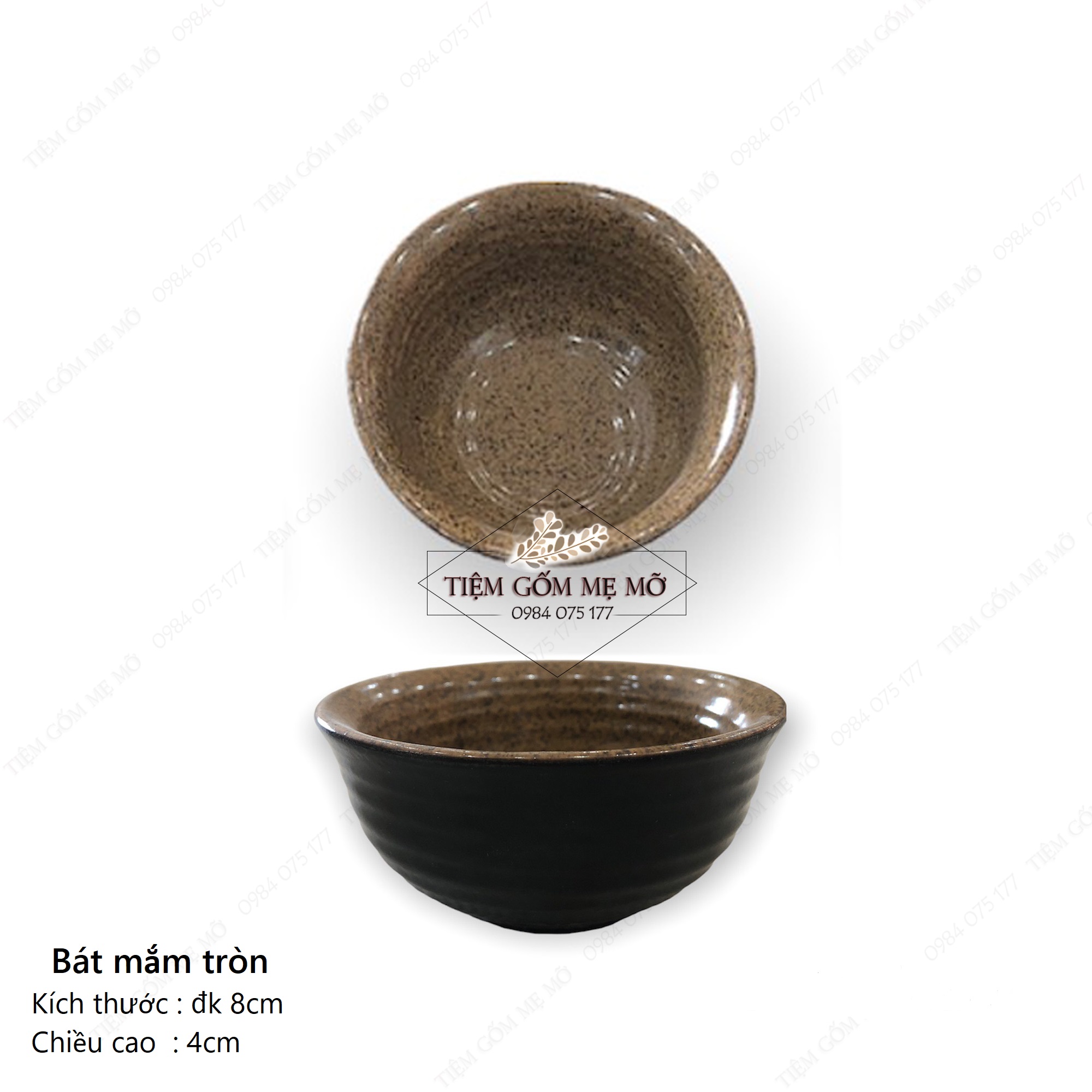 Bát nước chấm bát mắm chén gia vị men gốm sứ Bát Tràng