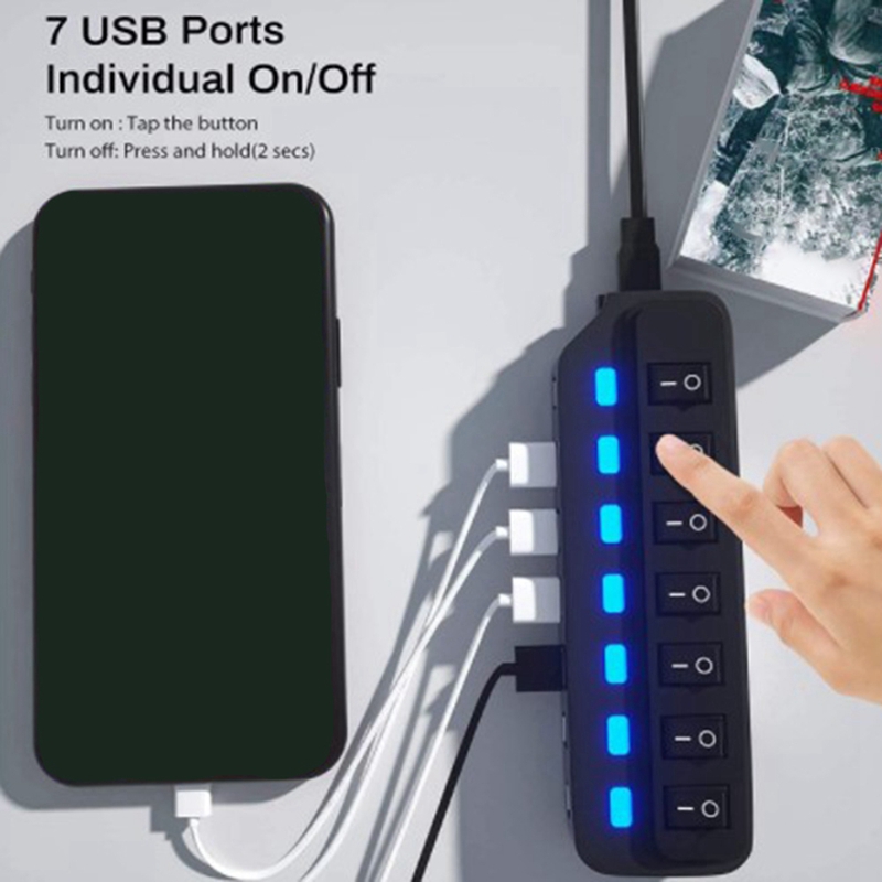 USB Hub 2.0 USB Splitter Multi Hub Adapter USB Several Ports Power Adapter with Switch Accessories for PC Laptop