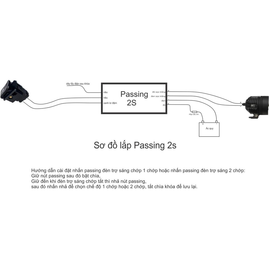 Mạch passing 2s cho đèn trợ sáng (sỉ inbox)