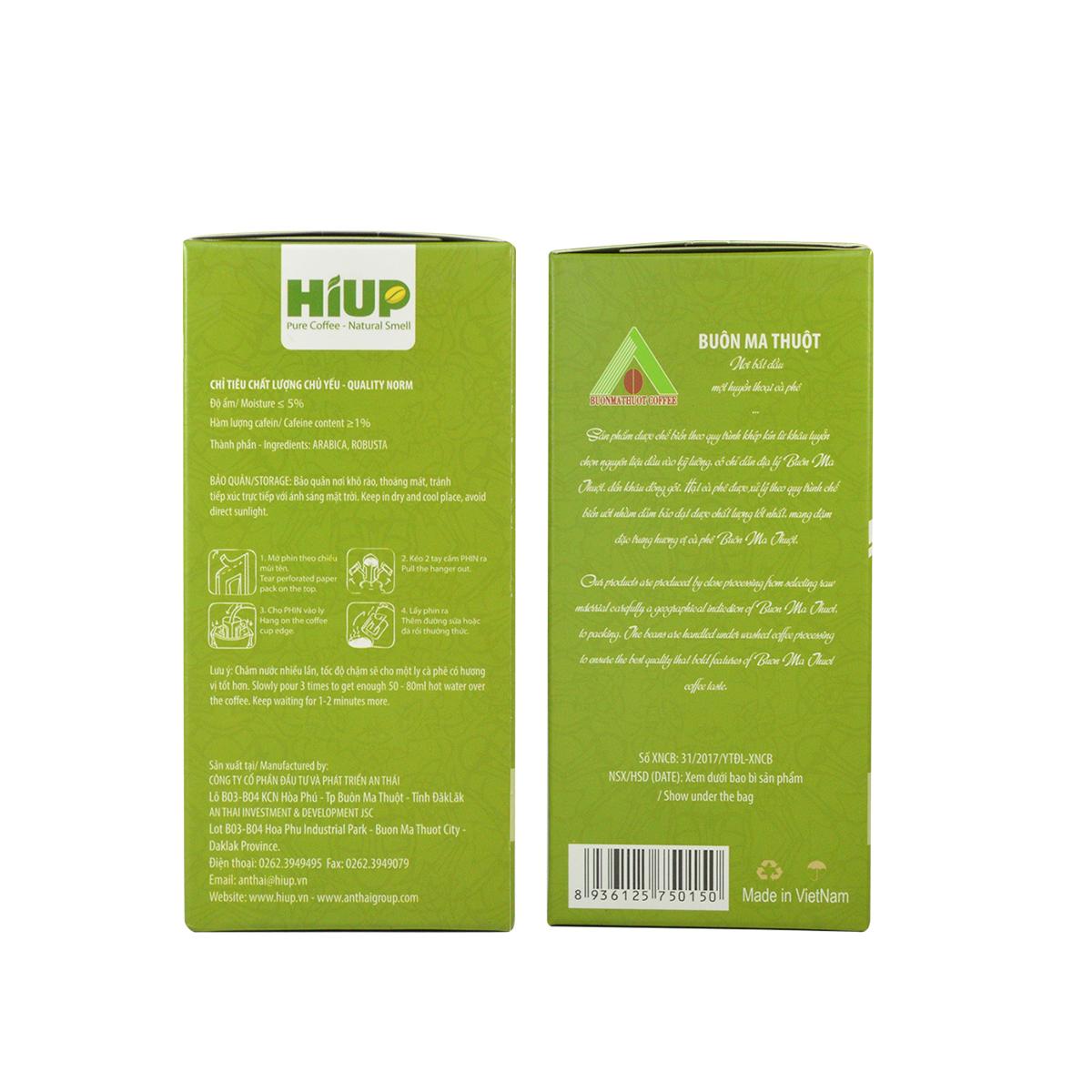 Combo 2 hộp cà phê phin giấy xl (hộp 6 phin x 12gr) - HIUP Coffee