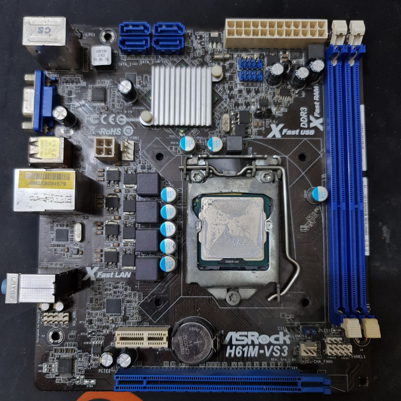 Mainboard Asrock H61M - VS3 - Full zin kèm chặn
