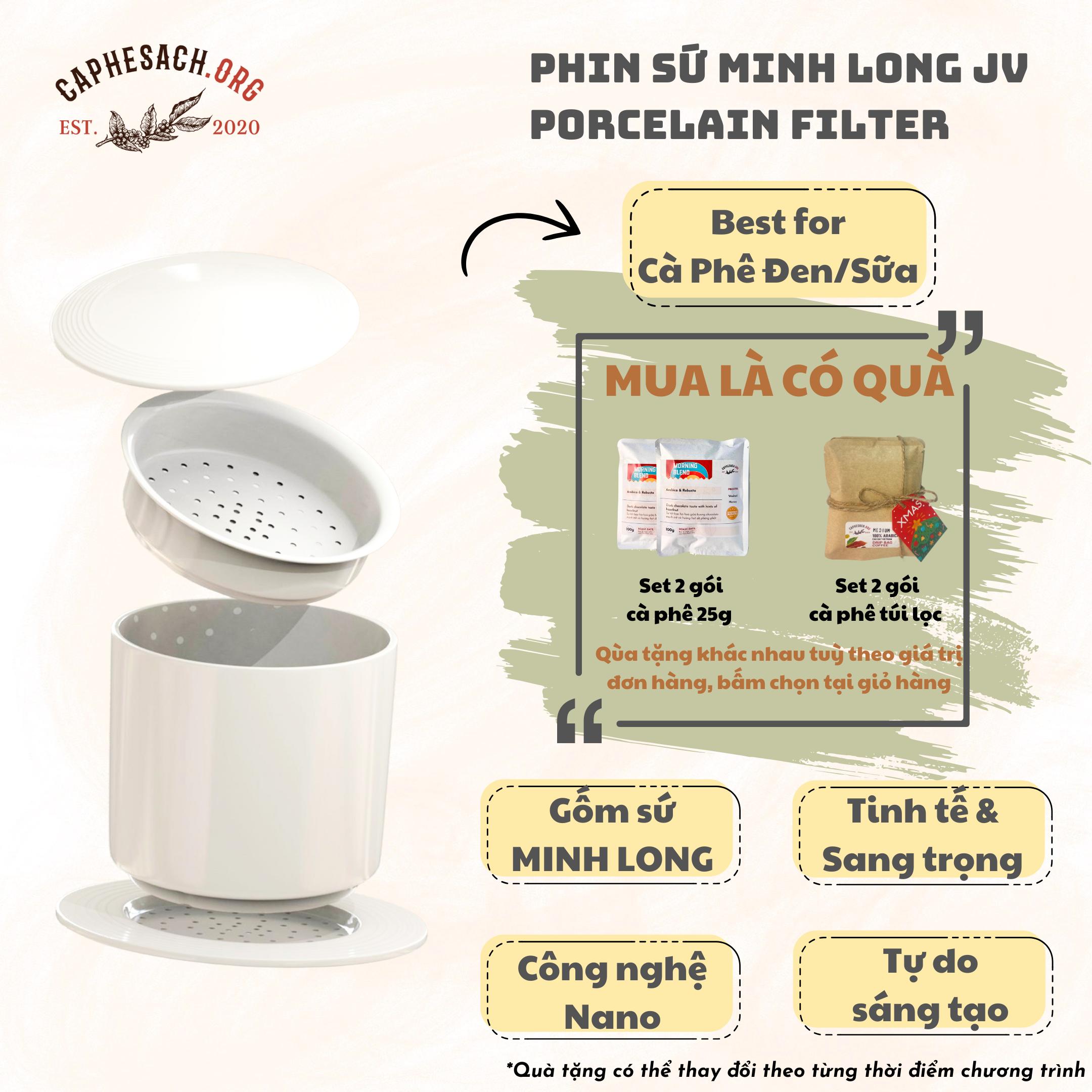 Bộ phin sứ trắng Minh Long - phiên bản JV