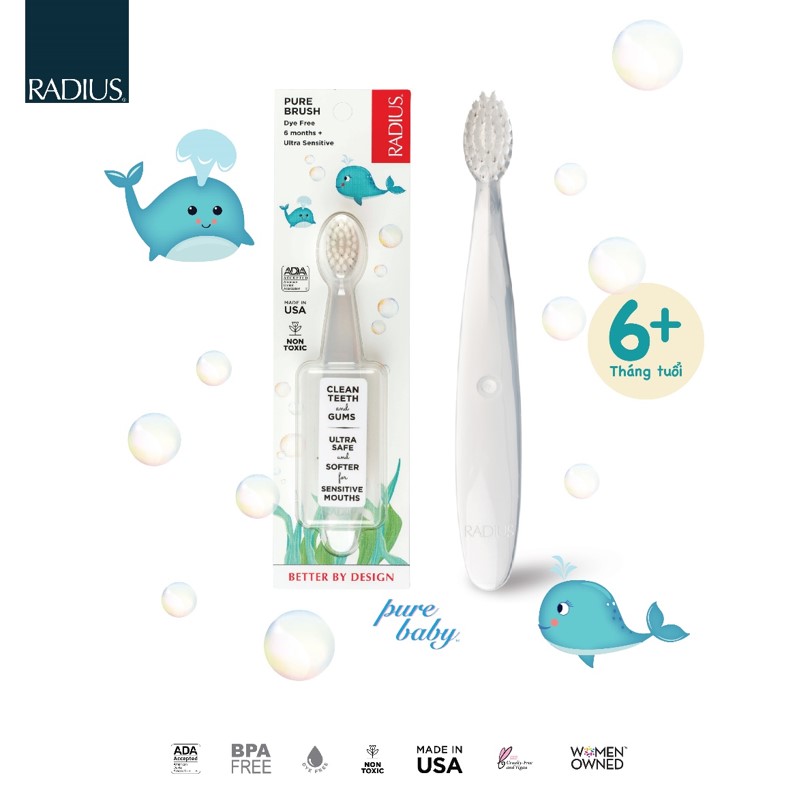 - Bàn Chải đánh răng Siêu Mềm Radius (Pure Brush) - Cho Bé từ 6 tháng tuổi